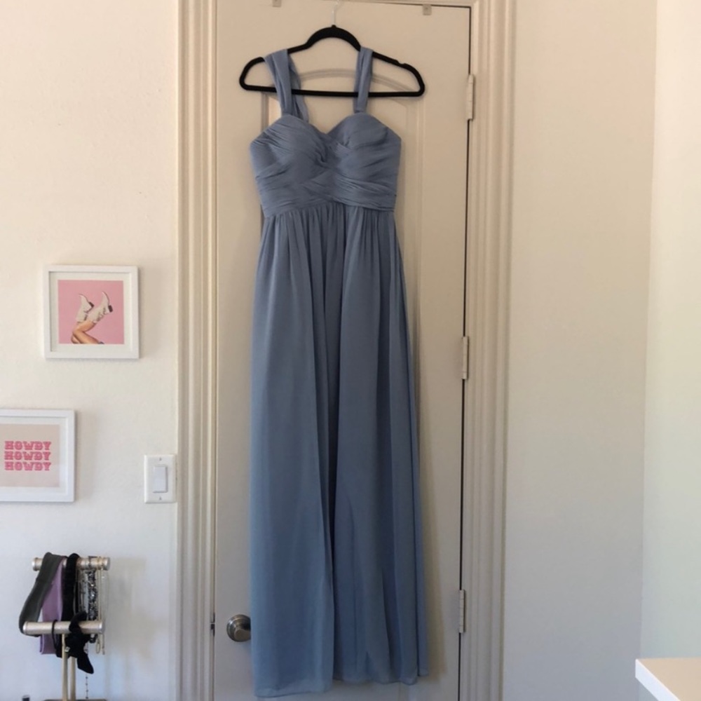 Revelry Kennedy Chiffon dress in French blue. Size 4 petite.